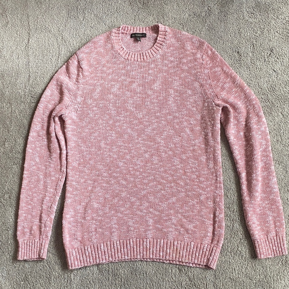 Banana Republic Pink Marled Crewneck Sweater. Size L tall